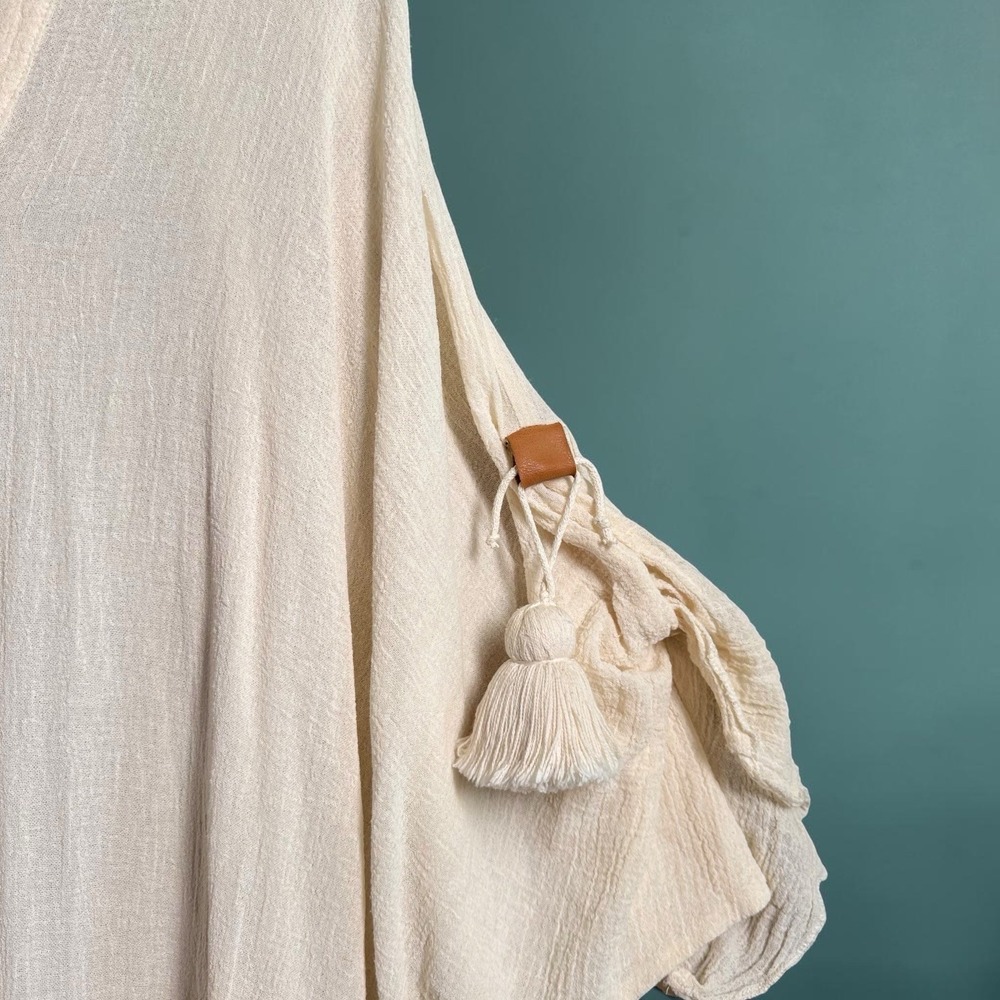 Suiteveintiuno Ensamble Jaretas Kaftan Tulum Boho Crinkle Gauze Old Money - Picture 13 of 15